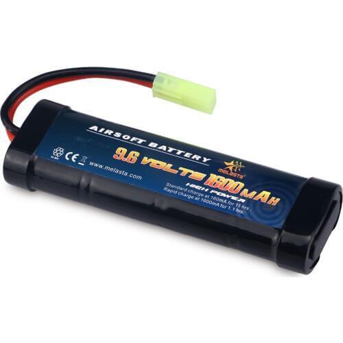 8s 2/3A 9.6v 1600mAh NiMH Flat Battery Packs for Airsoft Guns Mini AK series or modified AEG with mini Tamiya Connector