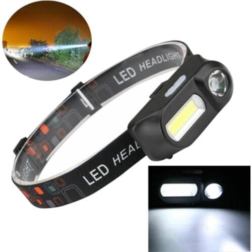 Portable USB Rechargeable COB LED Headlight Headlamp Light Torch Flashlight