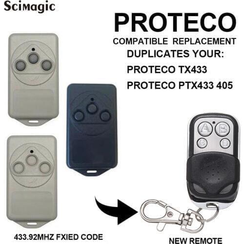 1pcs 4 Button Garage Door Opener Remote Control 433.92MHZ Clone PROTECO TX433/PTX433 405 Fixed Learning Code For Gate