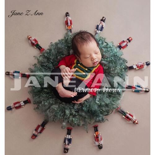 Jane Z Ann Newborn baby photo props British European American style retro Nutcracker soldier photography theme costume