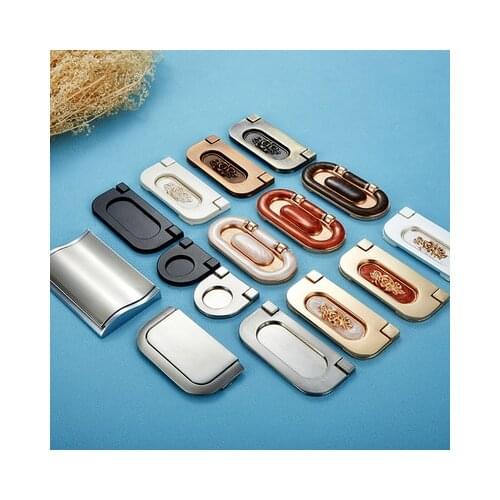 Zinc Alloy Modern Embed Knobs Kitchen Cabinet Cupboard Door Drawer Handles Wardrobe Hidden Pulls Furniture 32mm/64mm