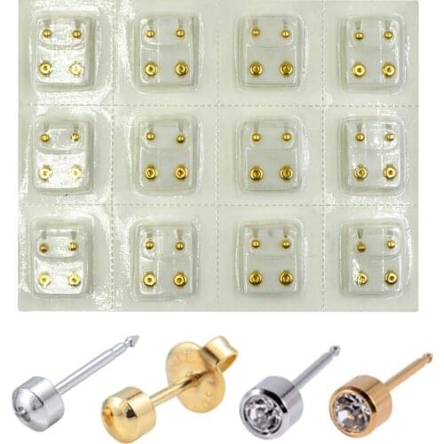 12pairs Stainless Steel Gold Color&Silver Color Full Moon Piercing Ear Cartilage Tragus Stud Jewelry Earring(Not for use in Gun)