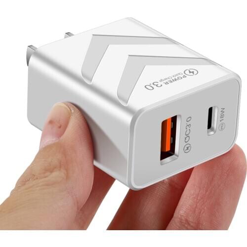 Power Adapter Plug PD 20W 220V Universal Quick Charger USB 3.0+Type-c output 5V for Oneplus Xiaomi Huawei phone