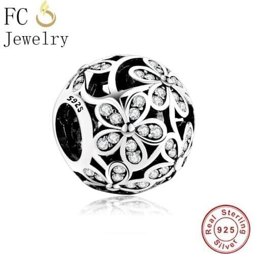 FC Jewelry Fit Original Brand Charm Bracelet Genuine 925 Sterling Silver Spring Meadow Blooms Flower Charm Bead Berloque 2019