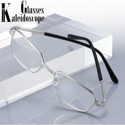 Glass Lens Reading Glasses Men Women Metal Full Frame Clear Crystal Lenses Presbyopic Glasses Anti-Scratch Eyewear Diopter +150