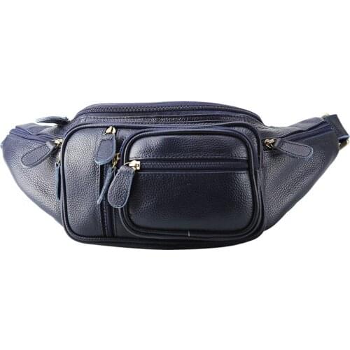 Waist Packs Bag For Man Genuine Leather Fashion Black Travel Business Casual Classic England Style Waist Crossbody Bags