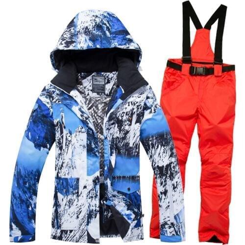 2020 Hood Warm Jacket Overalls Woman Ski Suits Camouflage Winter Suit for Women Skiing Sport Snowboard Female Snow Clothes -30
