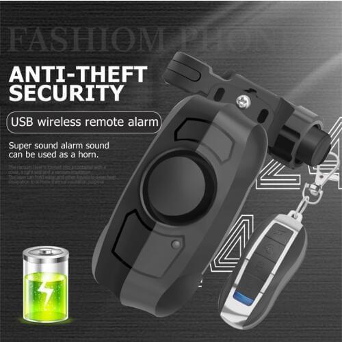 Bike Bell Electric Bicycle Horn USB Wireless Control Bike Lock Alarm Electric Anti-theft Security Motorcycle Lock Alarm