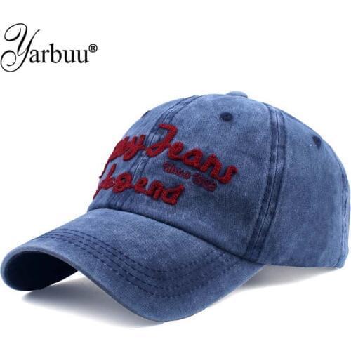 [YARBUU] Sand washed 100% cotton baseball cap hat for women men vintage dad hat embroidery letter outdoor sports caps wholesale