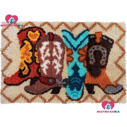 Diy Latch Hook Rug Kits"boots decor"knitted carpet embroidery klink haak kleed needle for carpet embroidery Foamiran for crafts