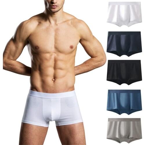 Comfortable Underpants Cotton Boxers Shorts Quick Dry Male Panties Elastic Waist Boxer Solid Color Large Size Underwear Boxers