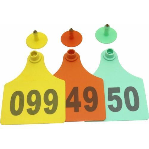 100 Pcs/set Farm Animal Pet Cow Cattle Large Plastic Digital Numbering NO.001-100 Livestock Ear Tag Marked Identificationd