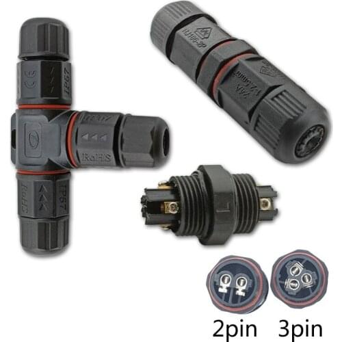 2/5pcs IP67 Waterproof Connector 2 Pin 3 Pin Electrical Terminal Adapter Wire Connector Screw Pin Connector LED Light