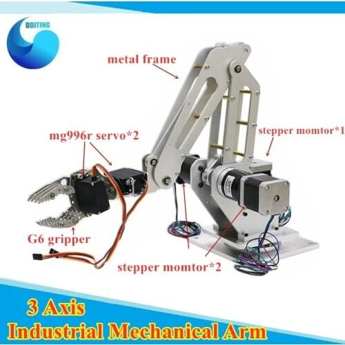 3 Axis Robot Mechanical Arm Industrial Robot Arm With G6 Claw and Hgh Precision Stepping Motor 3D Printing/ Writing/Engraving