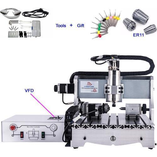 3040 0.8KW Metal Cutter Ball Screw 4 Axis CNC Milling Engraving Machine