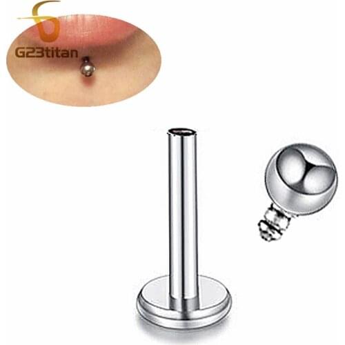 G23titan Internal Thread Labret Stud Ball 16G Titanium Body Ring Ear Cartilage Earlobe Piercings for Women Man