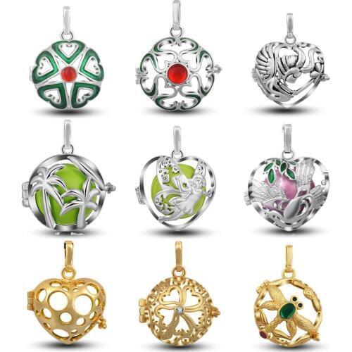 EUDORA 1pcs Mexico Chime Music Ball Caller cages Necklace Fashion cage Necklace for Aromatherapy Essential Oil Pregnant Women