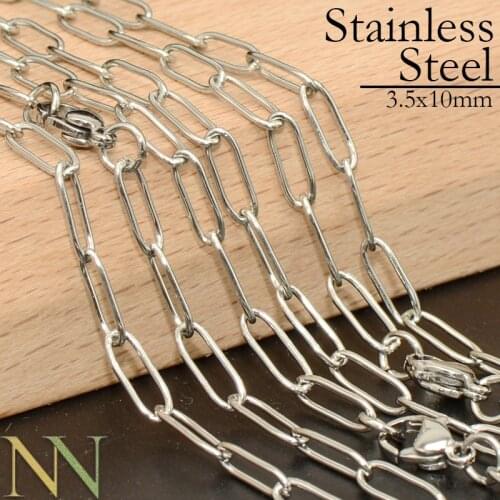 50 pcs - Stainless Steel Necklace Chain, Rectangle Chain Necklace, Paper Clip Chain Necklace Choker, Layering Necklace for Women
