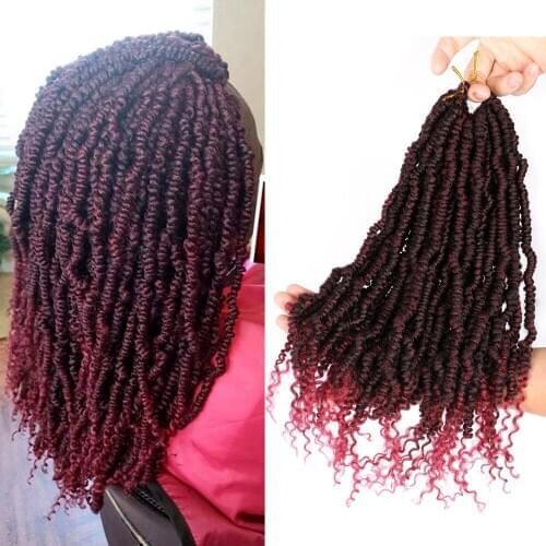 DAIRESS 12" Spring Twist Hair Curly Ends Synthetic Crochet Hair Extensions Bomb Twist Crochet Braids Passion Twist Hair