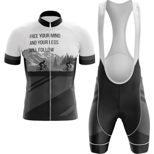 Free Your Mind Cycling Jersey Set Summer Cycling Wear Mountain Bicycle Clothing MTB Road Bike Cycling Bib Shorts Jersey Kit
