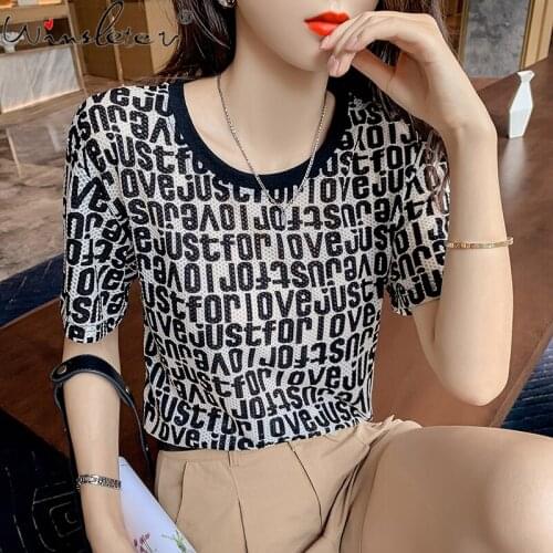 New Letters Print T-shirt Women Vintage Cotton O-neck Short Sleeve Cute Preppy Style Casual Tops Tees Summerr T17514A