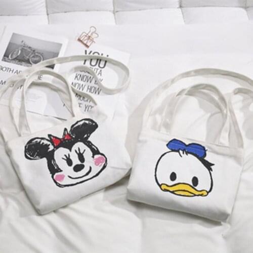 Disney Canvas Childrens Minnie Donald Duck Bag New Fashion Handbag Shoulder Bag Cartoon Child Bag Korean Girl Messenger Bag