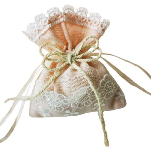 Nice linen wedding candy bag,party favor gift bag