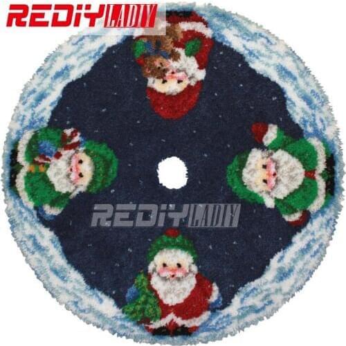 Latch Hook Rug Crocheting Tapestry Kits for Embroidery Cushion Roly Poly Santa Tree Pillows DIY Carpet Rug Handicraft Gift Mat