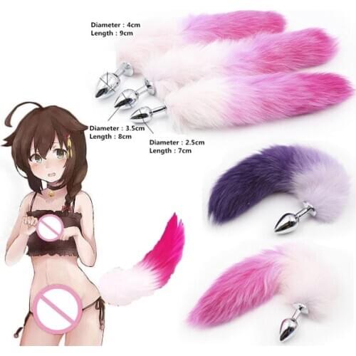 Fox Tail Metal Anal Butt Plug 3 Sizes Anal Dildo Anal Expander Animal Cosplay Erotic Costume BDSM Adult Game Female Sex Products