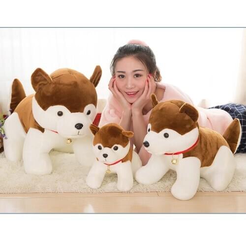 Lovely cartoon brown husky dog doll ,soft plush toy,throw pillow home decoration birthday gift h2838