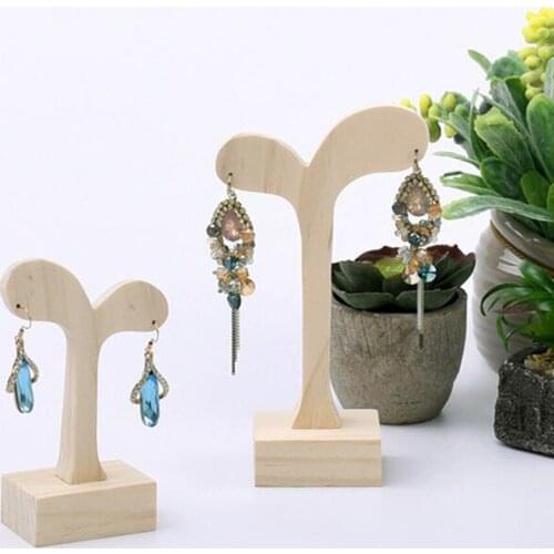 Unfinished Wooden Earring Organizer Jewelry Display Stand - Dangle and Hook Earrings Hanging for Home Decor