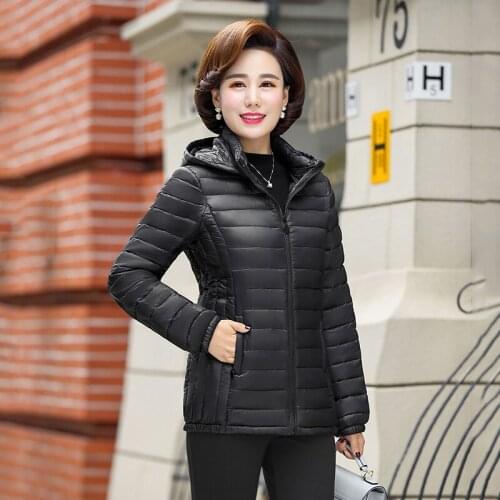 Office Ladies Women Cotton Jacket Fad Winter Parka Solid Plus Size Slim Hooded Stand Collar Thick Coat Femme Chaqueta Mujer