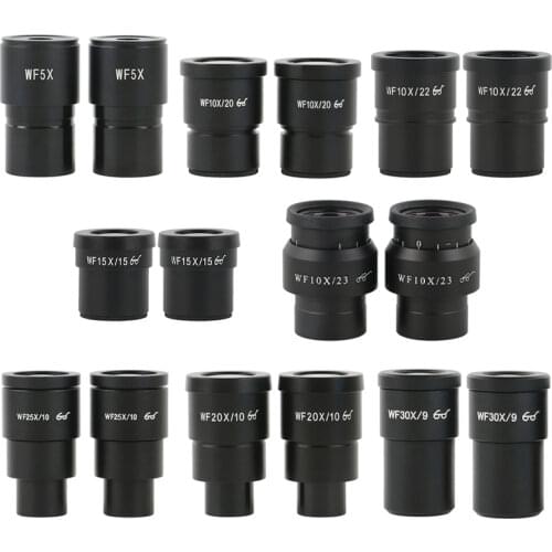 1 Pair Eyepieces WF5X WF10X WF15X WF20X WF25X WF30X Wide Field Mounting Size 30mm Microscope Accessorie For Stereo Microscope