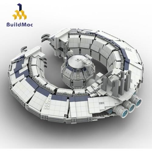 BuildMoc City Space Station UCS Lucrehulk-Class Battleship Building Blocks MOC City Spaceship Warship Bricks Toys For Children