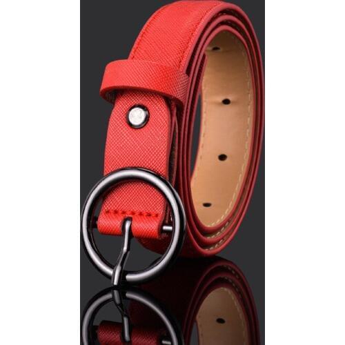 Women Fashion Round metal belt buckle Waist Casual Belt Female Woman Harajuku Belt dress belt PU leather belt high quality belt