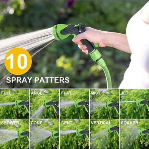 Heavy Duty Garden Hose Nozzle 10 Patterns Anti-Slip Durable Garden Sprayer for Car Wash Cleaning Watering Lawn Patio Garden US