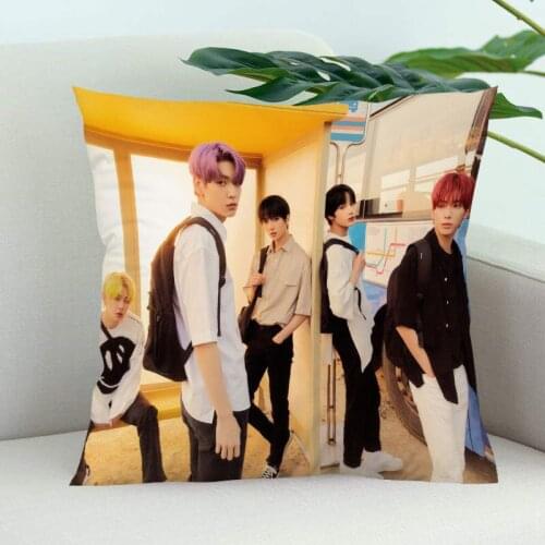 TXT Pillow Cover Bedroom Home Office Decorative Pillowcase Square Zipper Pillow Cases Satin Soft