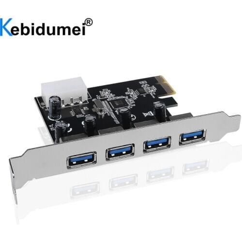 USB 3.0 PCI-E Expansion Card Adapter PCI-E 4 Port USB 3.0 HUB Controller Adapter Card For PC Laptop PCI-E Extender Card