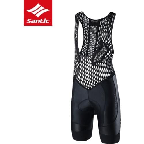 Santic Cycling Bibs Shorts Mountain Summer Coolmax 4D Cushion Pad Shockproof Tights Triathlon Man Pro Licra Bicycle Shorts