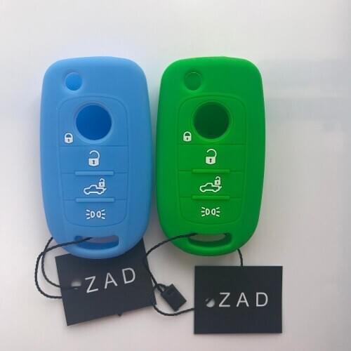 ZAD Silicone key Shell Cover Case Protect skin holder for FIAT TIPO Toro 500X nuovo grazie Remote keyless 4 button accessories