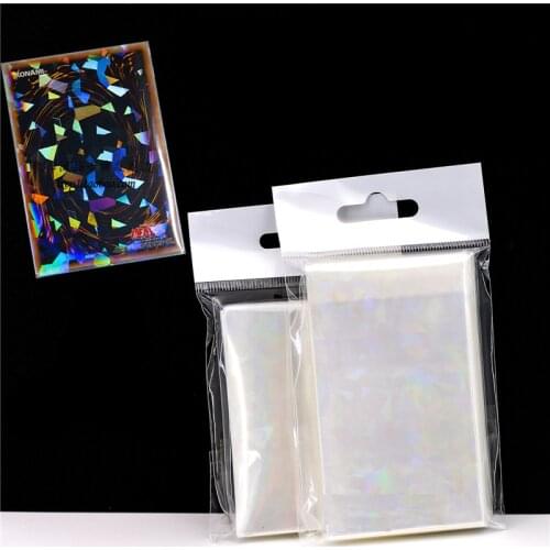 50pcs Broken Gemstone Glass Laser Flashing Card Film Card Sleeves Tarot Super Card Protector For Board Games Cards Case