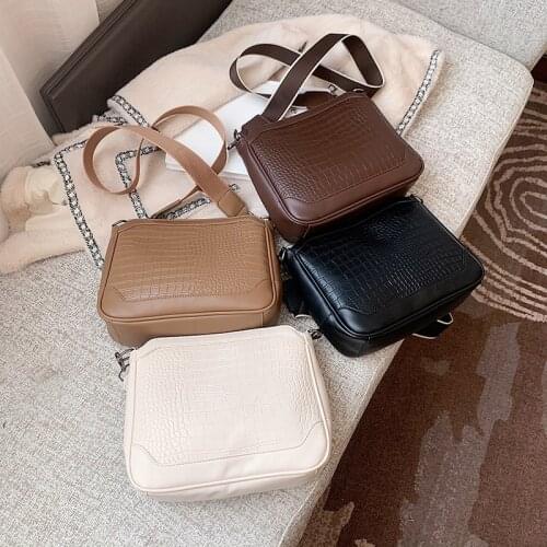 2021 New Brand Womens Designer Flap Shoulder Bag Vintage Ladies Small Crossbody Pack Stone Pattern Woman Pu Leather Bags