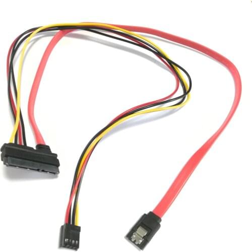 10pcs/lot 2-in-1 7Pin SATA DATA + 4Pin FDD Floppy Power Combo 7+15 Pin SATA Conjoint Cable