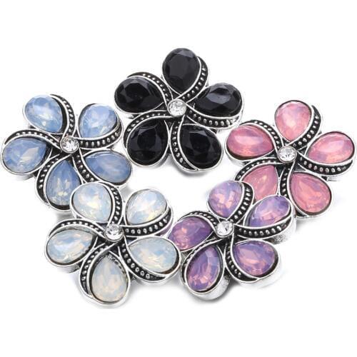 10pcs/lot New High Quality 18mm Metal Snap Button Jewelry Flower Snap Buttons Fit Snap Bracelet for Women Snaps Jewelry