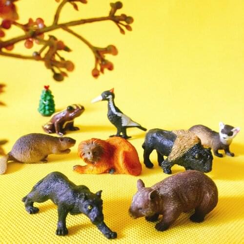 10Pcs/frog monkey panther/animals miniatures/lovely cute/fairy garden gnome/moss terrarium decor/crafts/figurine/diy supplies