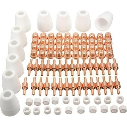 100 Pcs 40A / PT-31 Air Plasma Cutter Cutting Nozzles Electrode Tip Torch Consumable Kits Accessories M17E