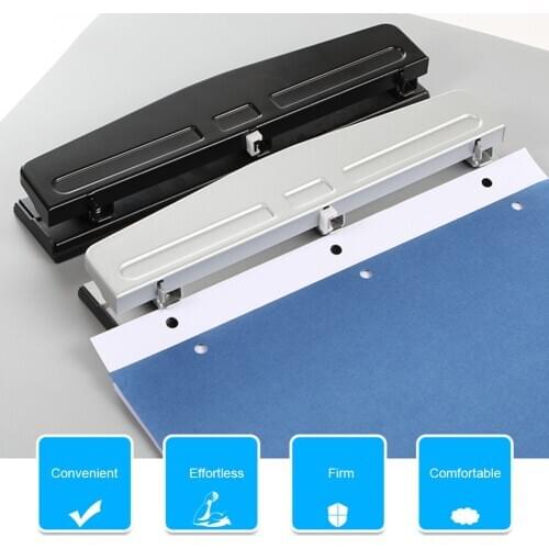 3 Hole Punch Handheld DIY Metal Portable Craft Ring Binder Stationery Paper Puncher 12 Sheets Capacity Puncher