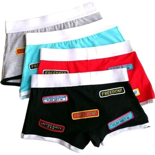 3pcs Casual Patch Cotton Boxers for Tomboy Trans Elastic Waist Underwear Women Boyshort Les Lesbian Transgender Shorts Panties