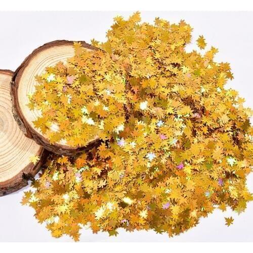 50g/Bag Holo Nail Art DIY Maple Leaf Sequins Laser Glitters Thin Paillette Flakes Stickers For Nail Art Decor Manicure Tips PD06