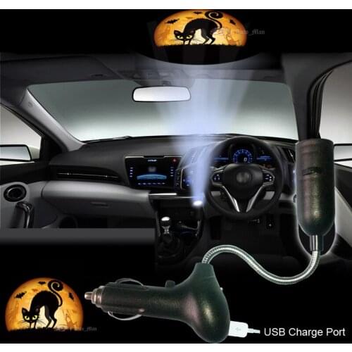 Cat Logo Car Cigarette Laser Projector Ghost Shadow Decorative Atmosphere LED Light #B0603